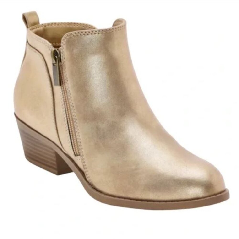 NWT Arizona Jean Company Gold Ankle Booties Size 10